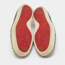Christian Louboutin Black Embossed Leather Slip On Sneakers Size 44.5