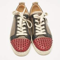 Christian Louboutin Multicolor Leather Louis Junior Spikes Lace Up Sneakers Size 43