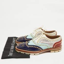 Christian Louboutin Multicolor Leather and Patent Leather Brogues Size 41