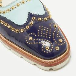 Christian Louboutin Multicolor Leather and Patent Leather Brogues Size 41