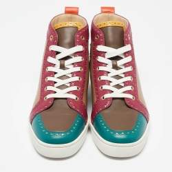 Christian Louboutin Multicolor Brogue Leather Fleuri Sneakers Size 43