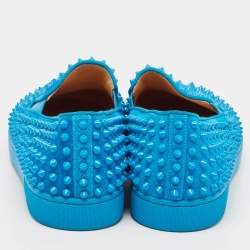 Christian Louboutin Blue Suede Roller Boat Sneakers Size 43