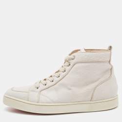 Christian Louboutin Cream Calf Hair Rantus Orlato Sneakers Size 44