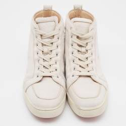 Christian Louboutin Cream Calf Hair Rantus Orlato Sneakers Size 44