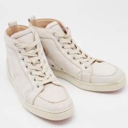 Christian Louboutin Cream Calf Hair Rantus Orlato Sneakers Size 44