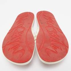 Christian Louboutin Off White Rubber Loubi Flat Thong Sandals Size 41
