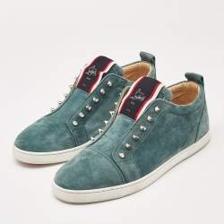 Pre Owned Christian Louboutin Green Suede F.A.V Fique A Vontade Sneakers Size 42.5