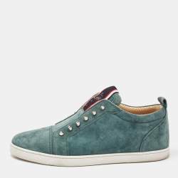 Pre Owned Christian Louboutin Green Suede F.A.V Fique A Vontade Sneakers Size 42.5