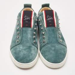 Pre Owned Christian Louboutin Green Suede F.A.V Fique A Vontade Sneakers Size 42.5