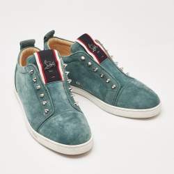Pre Owned Christian Louboutin Green Suede F.A.V Fique A Vontade Sneakers Size 42.5