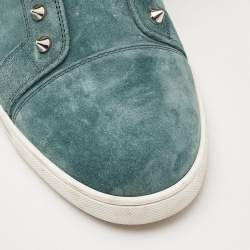 Pre Owned Christian Louboutin Green Suede F.A.V Fique A Vontade Sneakers Size 42.5