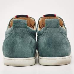 Pre Owned Christian Louboutin Green Suede F.A.V Fique A Vontade Sneakers Size 42.5