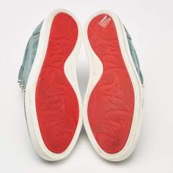 Pre Owned Christian Louboutin Green Suede F.A.V Fique A Vontade Sneakers Size 42.5
