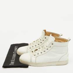 Christian Louboutin White Leather Louis High Top Sneakers Size 43
