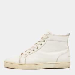 Christian Louboutin White Leather Louis High Top Sneakers Size 41