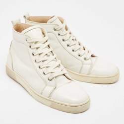 Christian Louboutin White Leather Louis High Top Sneakers Size 41
