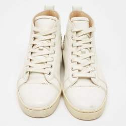 Christian Louboutin White Leather Louis High Top Sneakers Size 41