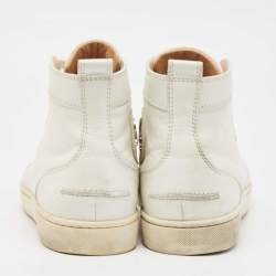 Christian Louboutin White Leather Louis High Top Sneakers Size 41