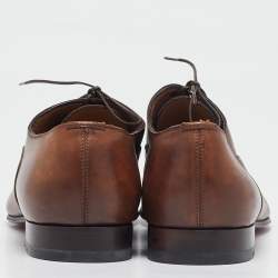 Pre Owned Christian Louboutin Brown Leather Greggo Oxfords Size 40.5