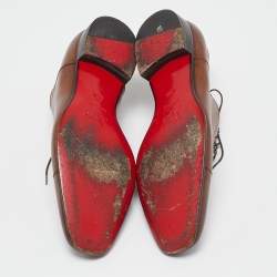 Pre Owned Christian Louboutin Brown Leather Greggo Oxfords Size 40.5