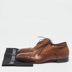Pre Owned Christian Louboutin Brown Leather Greggo Oxfords Size 40.5