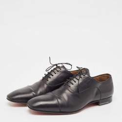 Christian Louboutin Black Leather Greggo Oxfords Size 40.5