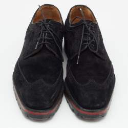 Christian Louboutin Black Suede Hubertus Lace Up Oxford Size 40