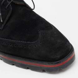 Christian Louboutin Black Suede Hubertus Lace Up Oxford Size 40
