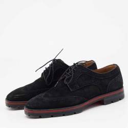 Christian Louboutin Black Suede Hubertus Lace Up Oxford Size 40