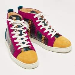 Christian Louboutin Multicolor Xtian Print Leather Louis Orlato Sneakers Size 43.5