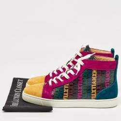 Christian Louboutin Multicolor Xtian Print Leather Louis Orlato Sneakers Size 43.5