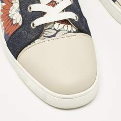 Christian Louboutin Multicolor Printed Leather and Denim Louis High Sneakers Size 44