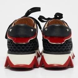Christian Louboutin Black Suede Loubishark Lace Up Sneakers Size 40