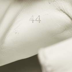 Pre Owned Christian Louboutin White Leather Louis Junior Spikes Lace Up Sneakers Size 44