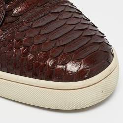 Christian Louboutin Brown Python Louis High Top Sneakers Size 43.5