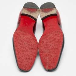Christian Louboutin Ombre Red Patent Leather Dandy Me Smoking Slippers Size 43