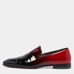Christian Louboutin Ombre Red Patent Leather Dandy Me Smoking Slippers Size 43