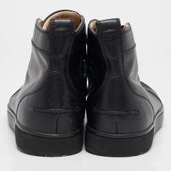 Christian Louboutin Black Leather Louis High Top Sneakers Size 43.5