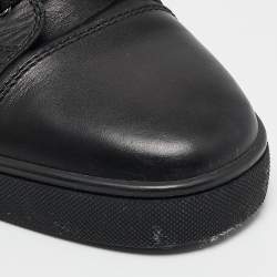 Christian Louboutin Black Leather Louis High Top Sneakers Size 43.5