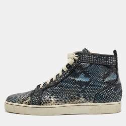Christian Louboutin Multicolor Python Louis High Top Sneakers Size 43.5