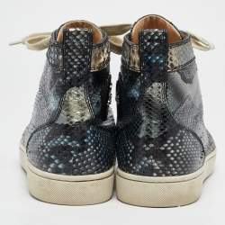 Christian Louboutin Multicolor Python Louis High Top Sneakers Size 43.5