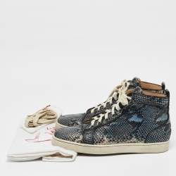 Christian Louboutin Multicolor Python Louis High Top Sneakers Size 43.5