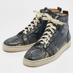 Christian Louboutin Multicolor Python Louis High Top Sneakers Size 43.5