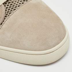 Christian Louboutin Grey Suede and Knit Fabric Rantus High Top Sneakers Size 44
