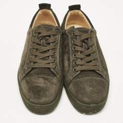 Christian Louboutin Dark Green Suede Louis Junior Sneakers Size 43