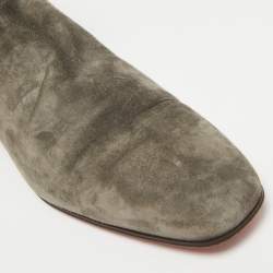 Christian Louboutin Grey Suede Samson Chelsea Boots Size 43