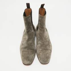 Christian Louboutin Grey Suede Samson Chelsea Boots Size 43