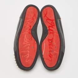 Christian Louboutin Black Leather Rush Spike Lace Up Sneakers Size 42