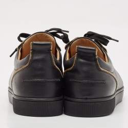 Christian Louboutin Black Leather Rush Spike Lace Up Sneakers Size 42