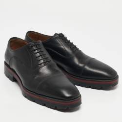 Christian Louboutin Black Leather Hubertus Lace Up Oxford Size 39